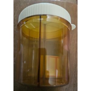 Vintage Vitamin Dispenser Organizer Clear Amber Pill Case 6 Compartment NIB